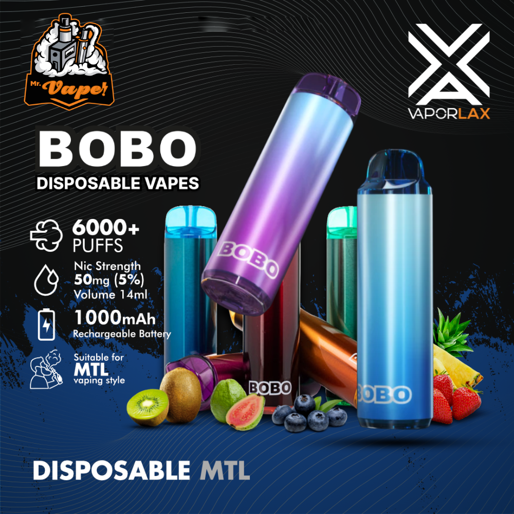 VAPORLAX - BOBO Disposable (6000 PUFFS - 50mg)