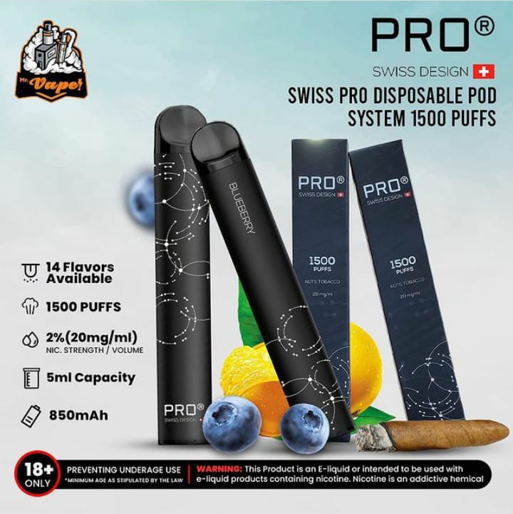 
            
                Load image into Gallery viewer, PRO SWISS DESIGN 1500 PUFFS DISPOSABLE 20mg
            
        