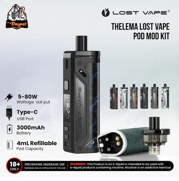 
            
                Load image into Gallery viewer, THELEMA LOST VAPE 100W POD MOD KIT
            
        